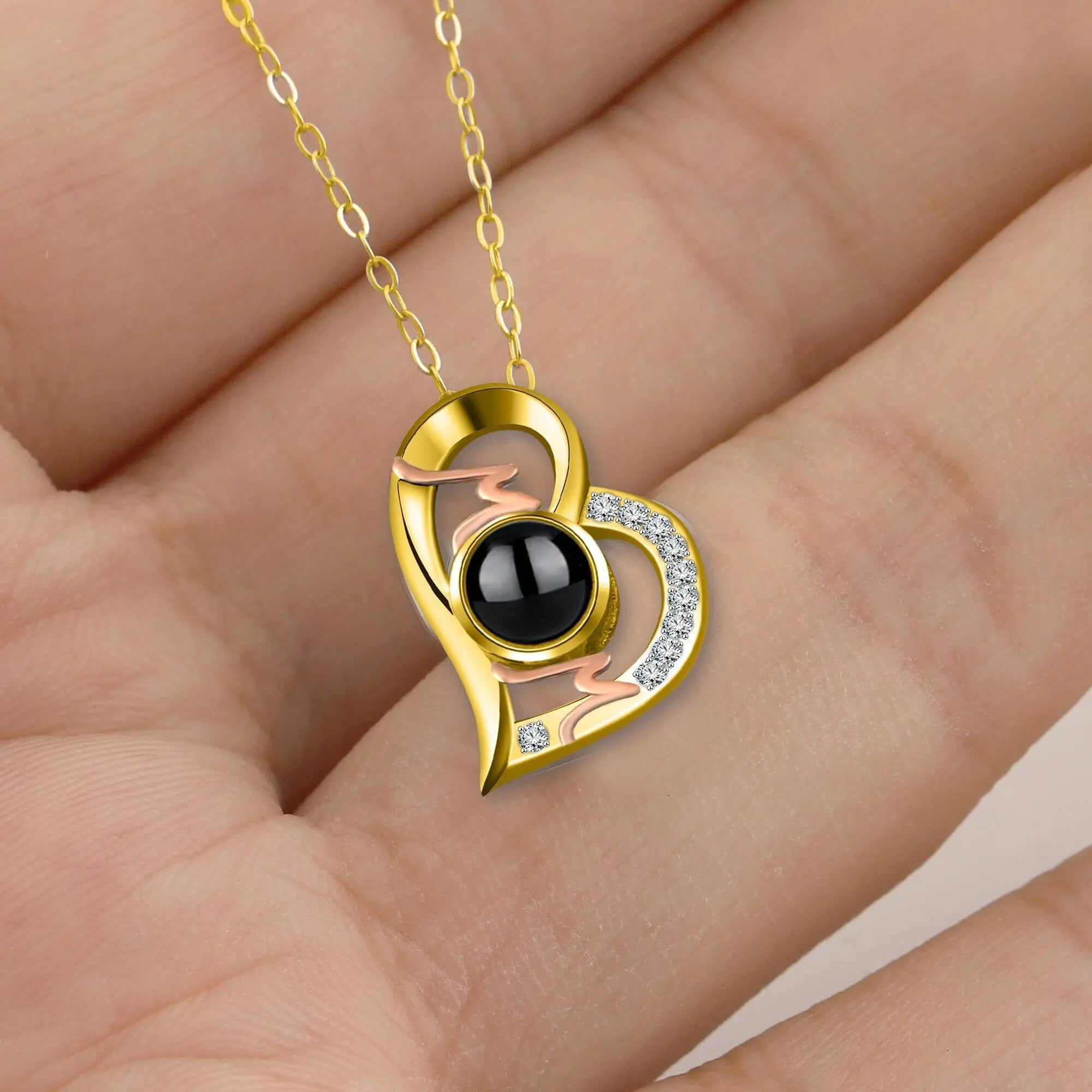 Heart Projection Necklace Personalized Photo MOM Pendant nowadaysfashion