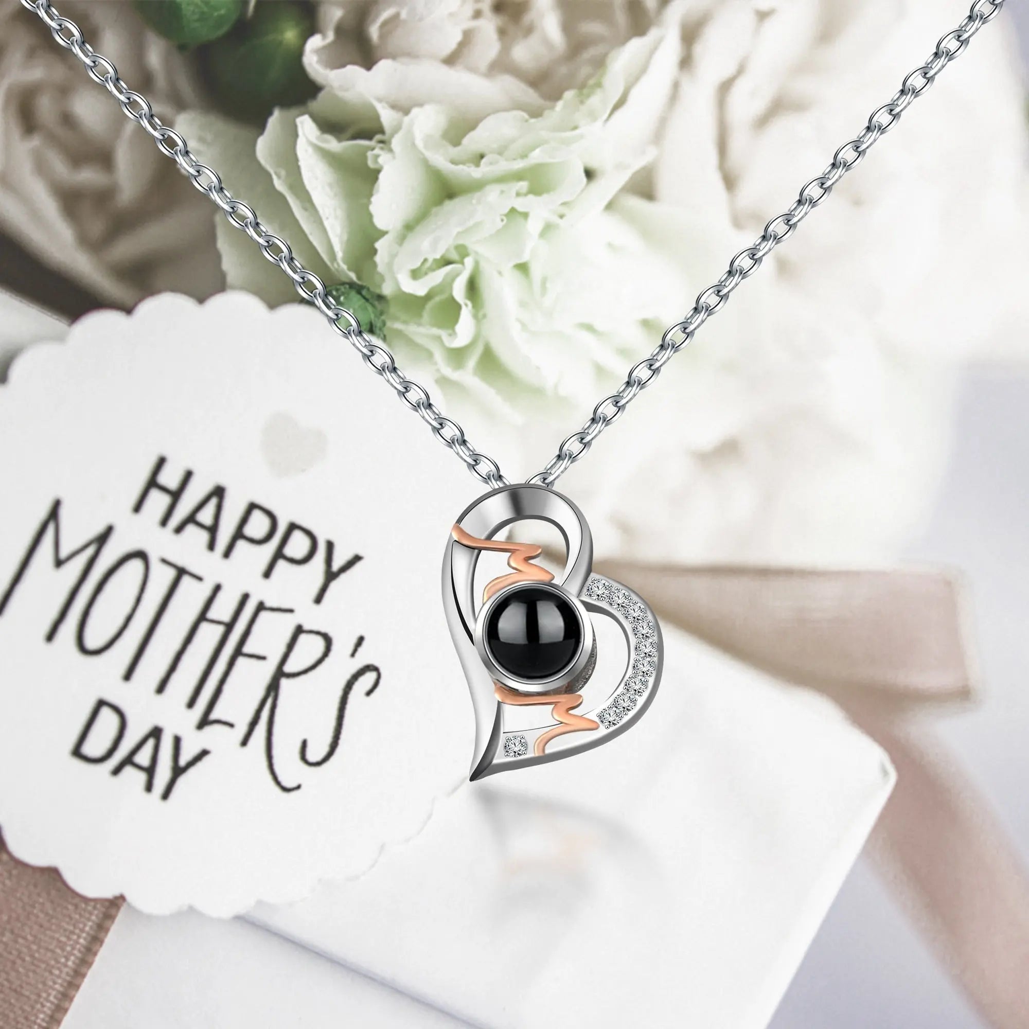 Heart Projection Necklace Personalized Photo MOM Pendant nowadaysfashion
