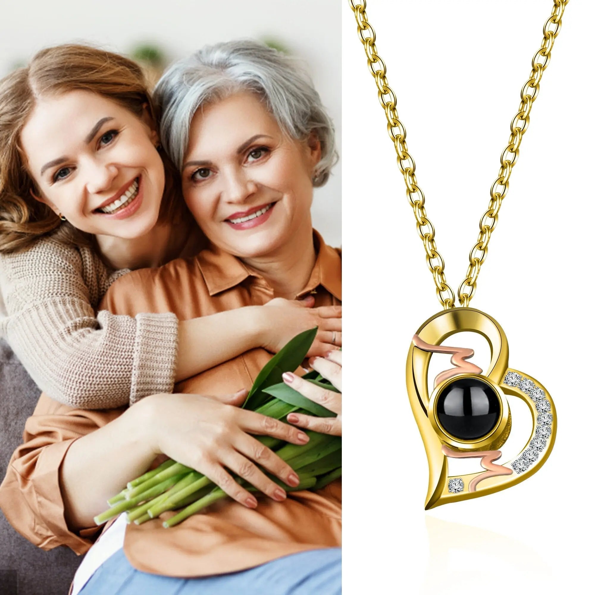 Heart Projection Necklace Personalized Photo MOM Pendant nowadaysfashion