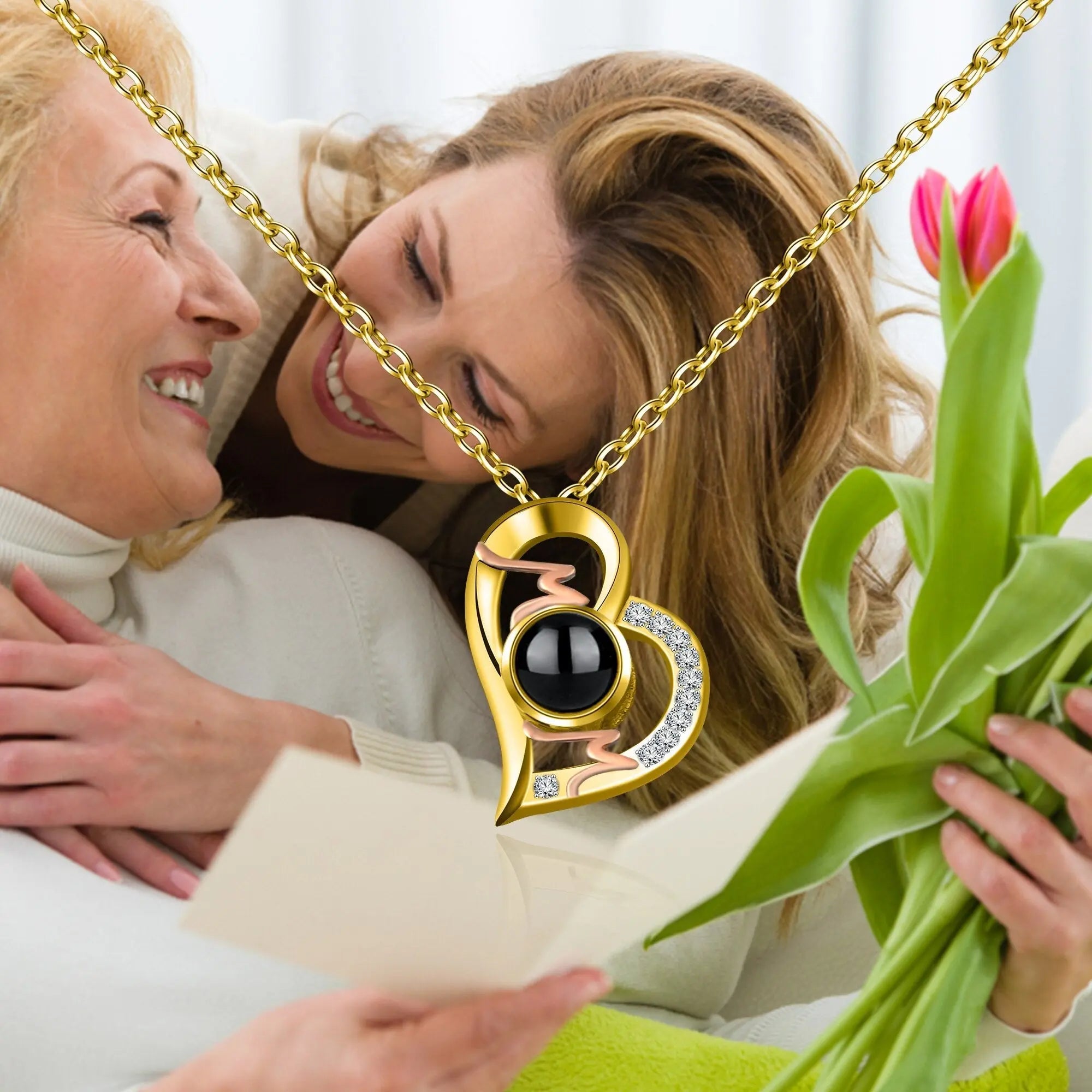 Heart Projection Necklace Personalized Photo MOM Pendant nowadaysfashion