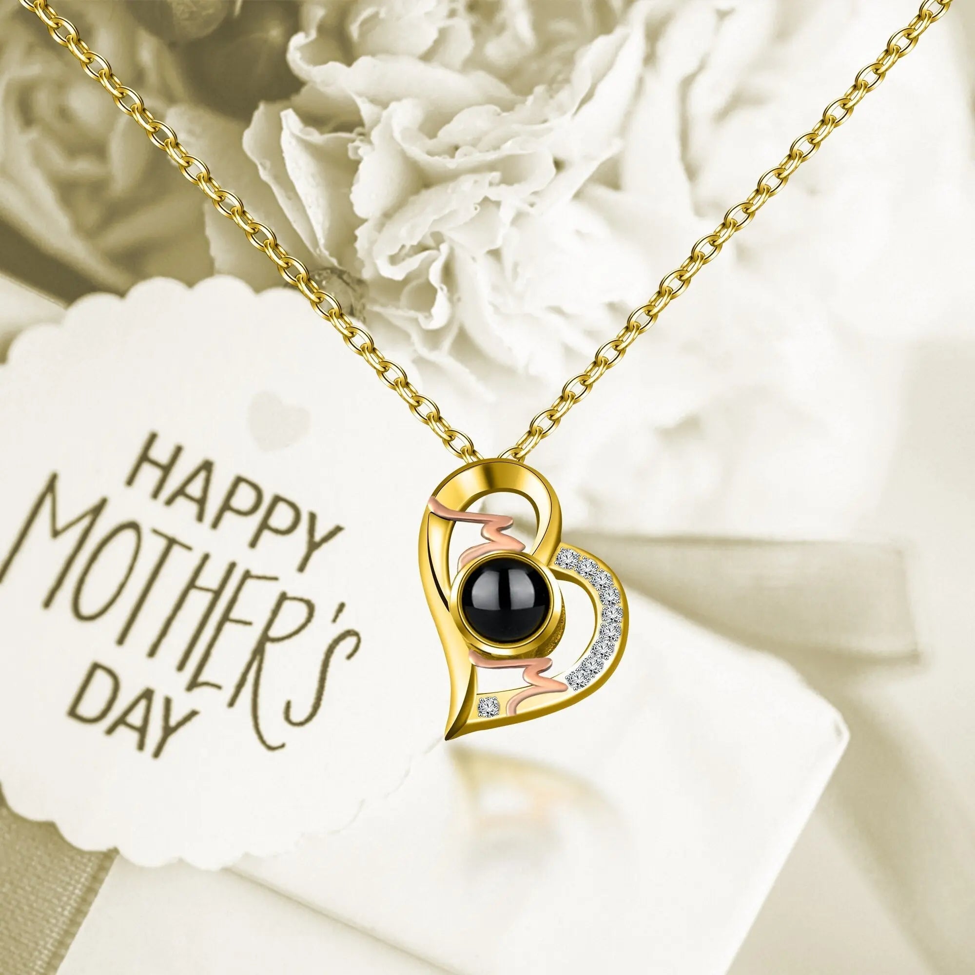 Heart Projection Necklace Personalized Photo MOM Pendant nowadaysfashion