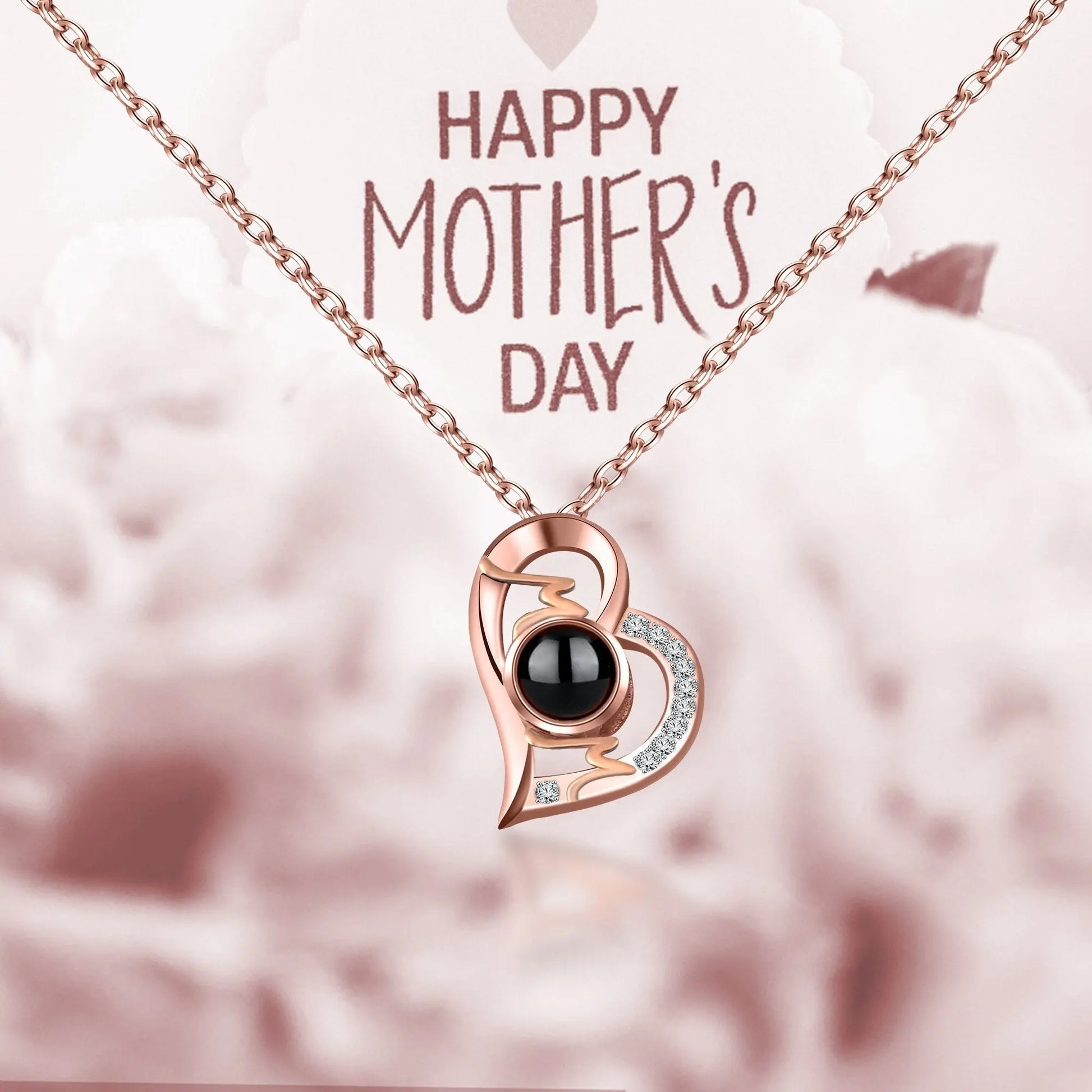 Heart Projection Necklace Personalized Photo MOM Pendant - Blade & Thread
