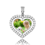 Heart Shaped Custom Photo Spin Double Sided Medallion Pendant Necklace Hip Hop Jewelry nowadaysfashion