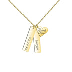 Heart-shaped Necklace Personalized Engraved Name Text Pendant nowadaysfashion