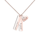 Heart-shaped Necklace Personalized Engraved Name Text Pendant nowadaysfashion
