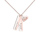Heart-shaped Necklace Personalized Engraved Name Text Pendant nowadaysfashion