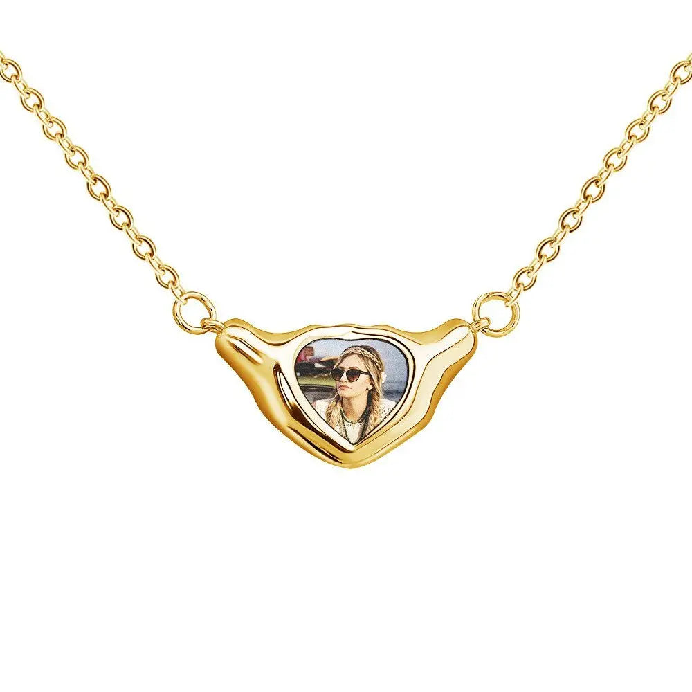 Heart Shaped Pendant Copper Personalized Colorful Baby Children's Photo Necklaces nowadaysfashion