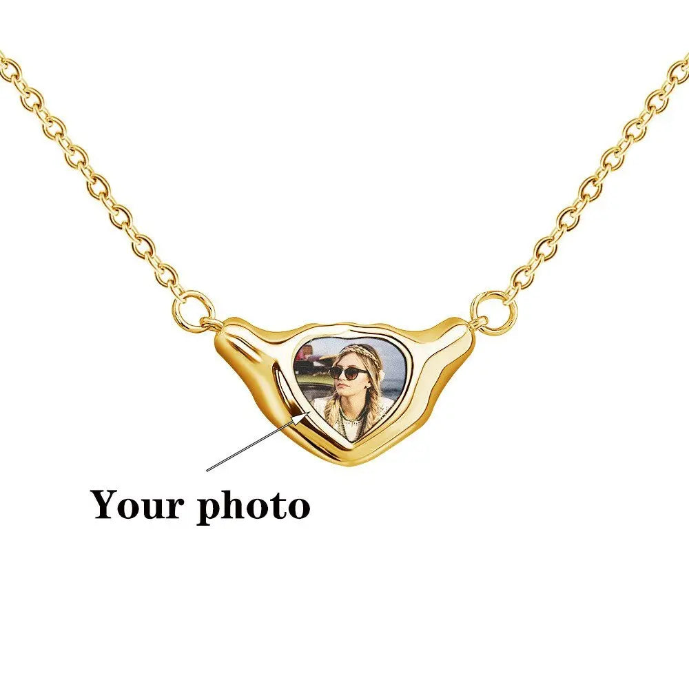 Heart Shaped Pendant Copper Personalized Colorful Baby Children's Photo Necklaces nowadaysfashion