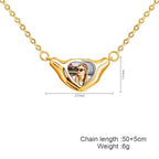 Heart Shaped Pendant Copper Personalized Colorful Baby Children's Photo Necklaces nowadaysfashion