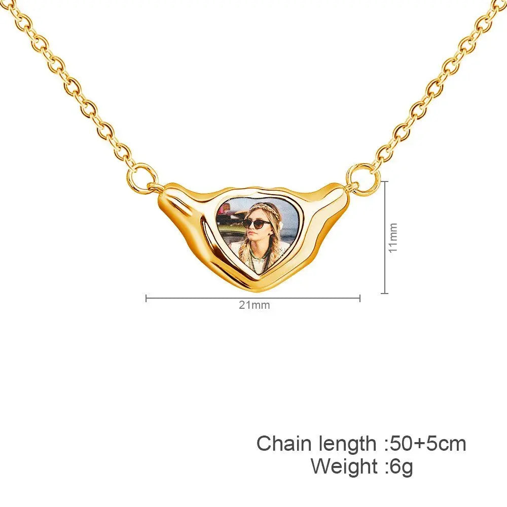 Heart Shaped Pendant Copper Personalized Colorful Baby Children's Photo Necklaces - Blade & Thread