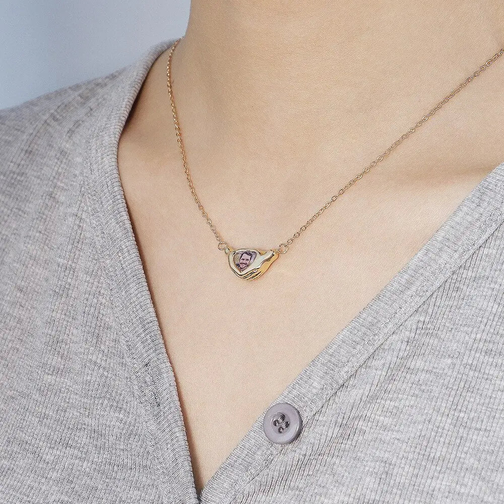 Heart Shaped Pendant Copper Personalized Colorful Baby Children's Photo Necklaces - Blade & Thread