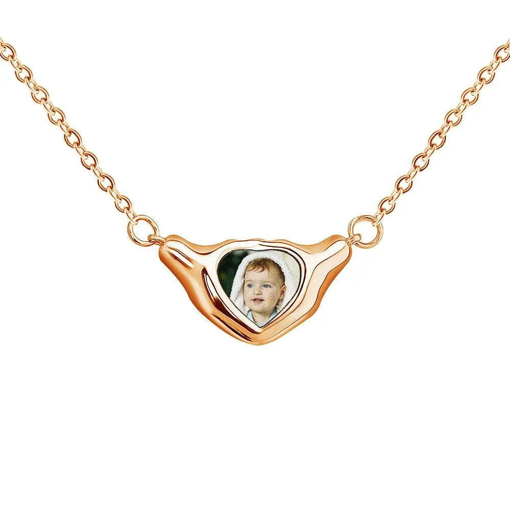 Heart Shaped Pendant Copper Personalized Colorful Baby Children's Photo Necklaces - Blade & Thread