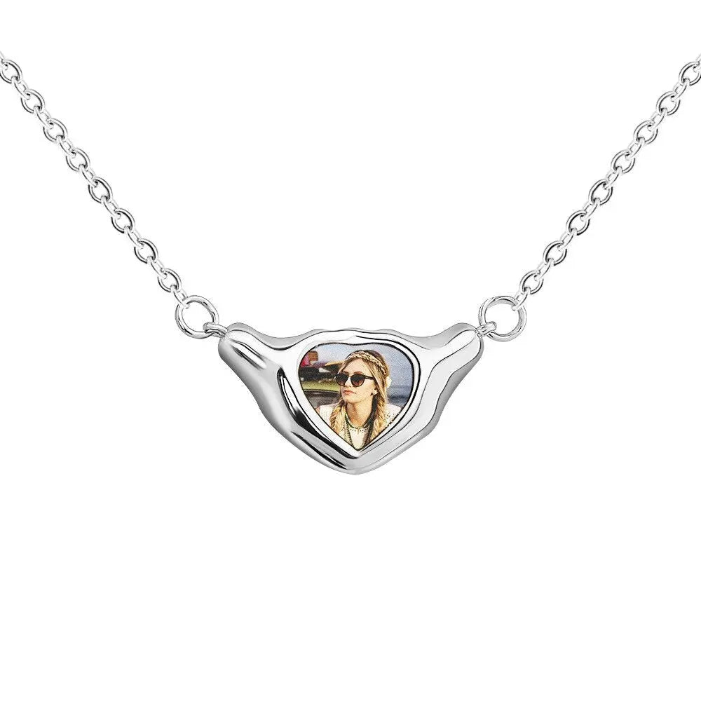 Heart Shaped Pendant Copper Personalized Colorful Baby Children's Photo Necklaces - Blade & Thread