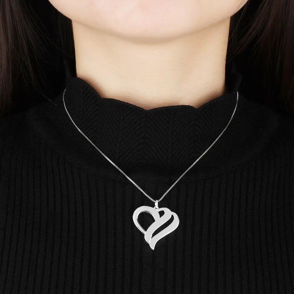 Heart Shaped Personalized Engraving 2 Names Name Necklace nowadaysfashion