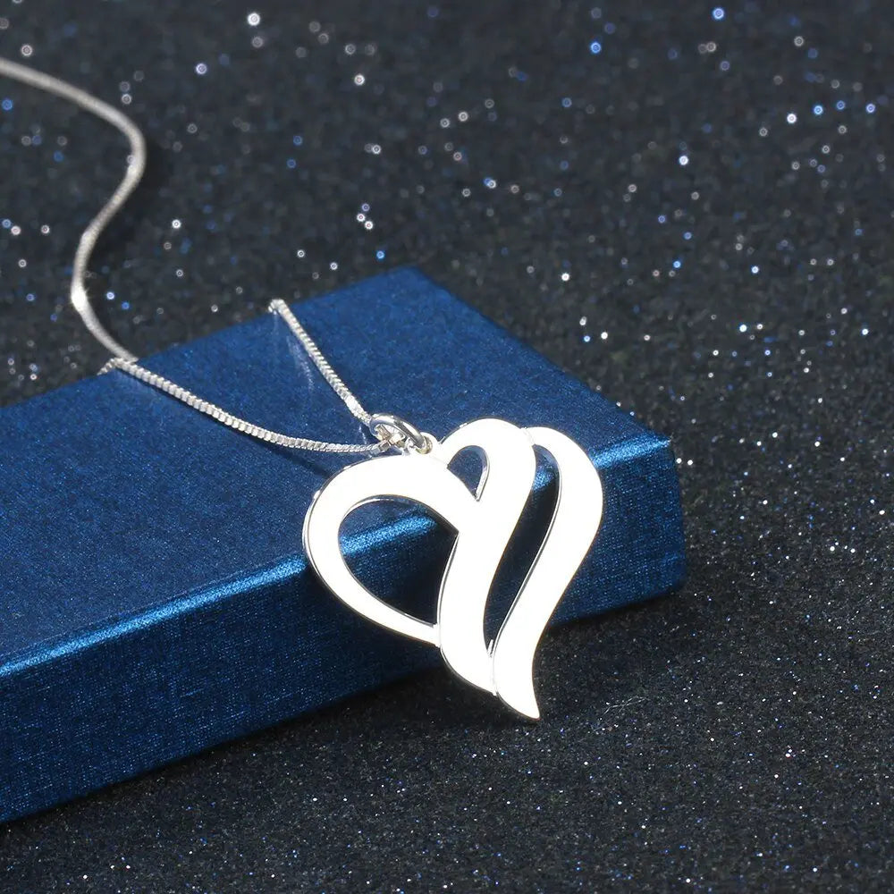 Heart Shaped Personalized Engraving 2 Names Name Necklace - Blade & Thread