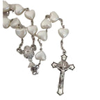 Heart-shaped pink rosary necklace nowadaysfashion
