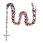 Heart-shaped pink rosary necklace nowadaysfashion