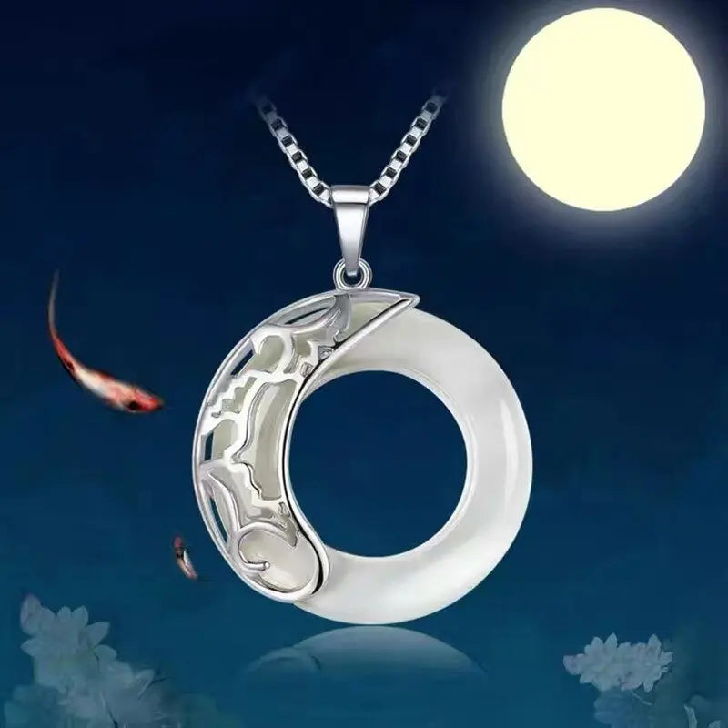 Heaven Officials Blessing Couple Necklaces Moonlight Pendant Necklace For Lovers Friendship Jewelry - Blade & Thread