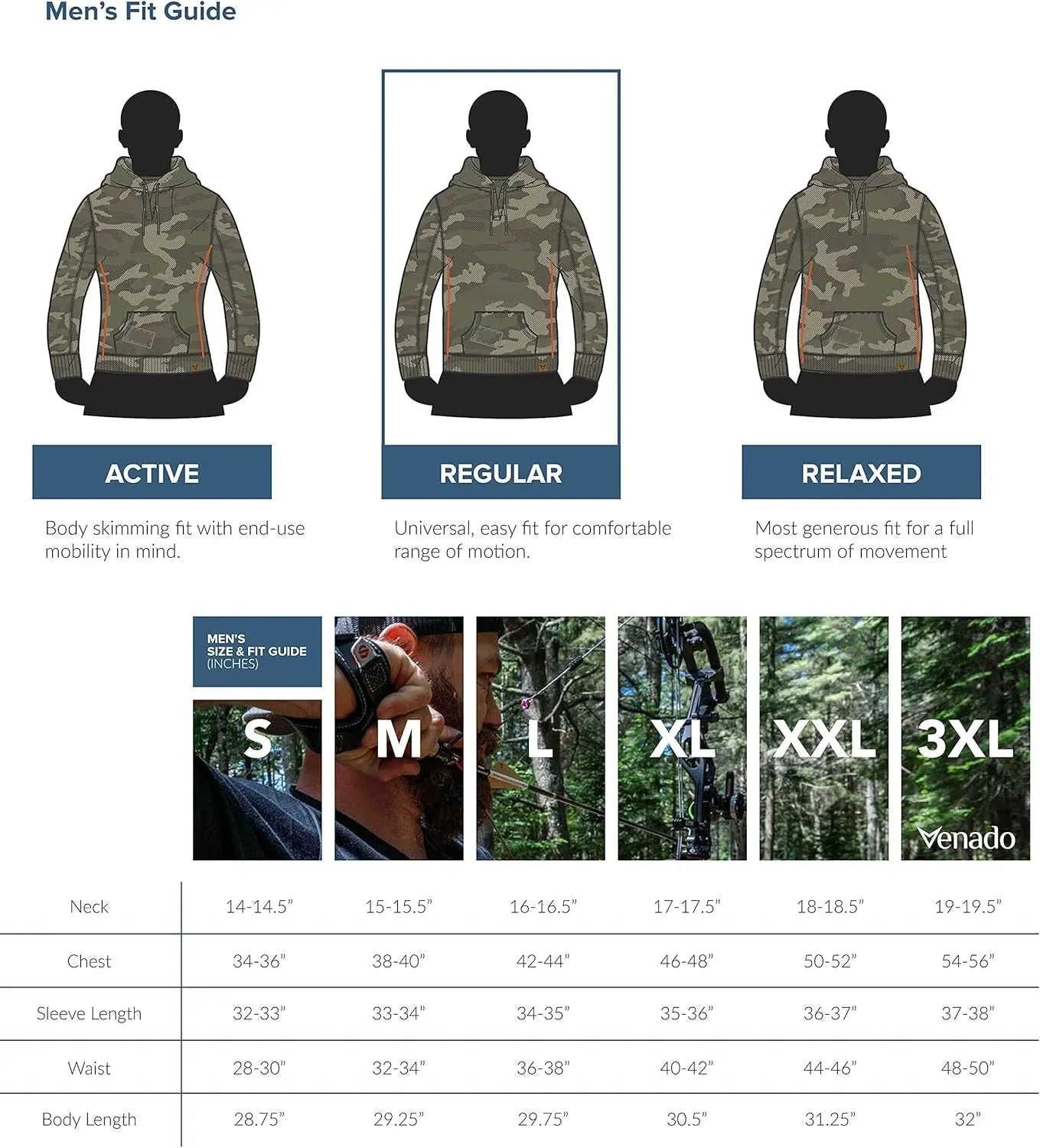 Heavyweight Camo Hoodie for Men - Hidden Security Pocket | V-Neck Opening - Blade & Thread