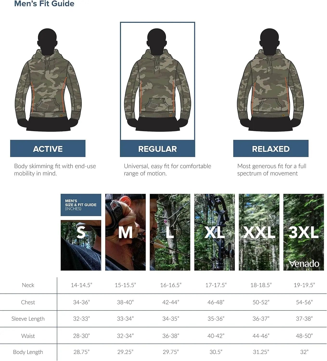 Heavyweight Camo Hoodie for Men - Hidden Security Pocket | V-Neck Opening Blade & Thread