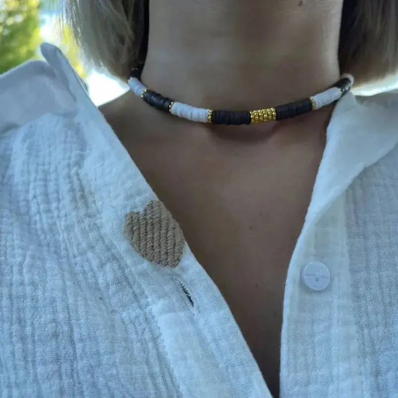 Heishi Necklace Retro Colored Soft Clay Necklace - Blade & Thread