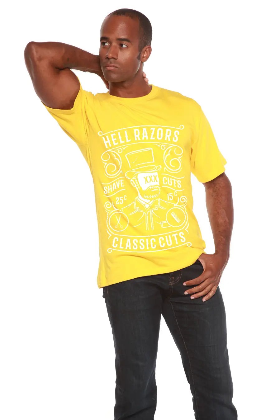 Hell Razors Men's Bamboo Viscose/Organic Cotton Short Sleeve Graphic T-Shirt Spun Bamboo