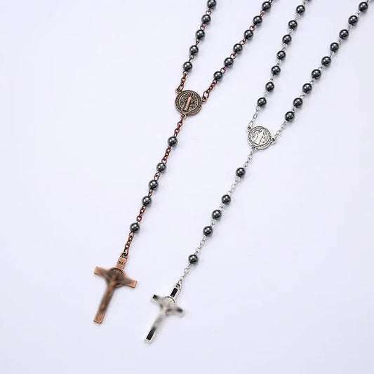 Hematite Cross Necklace - Blade & Thread