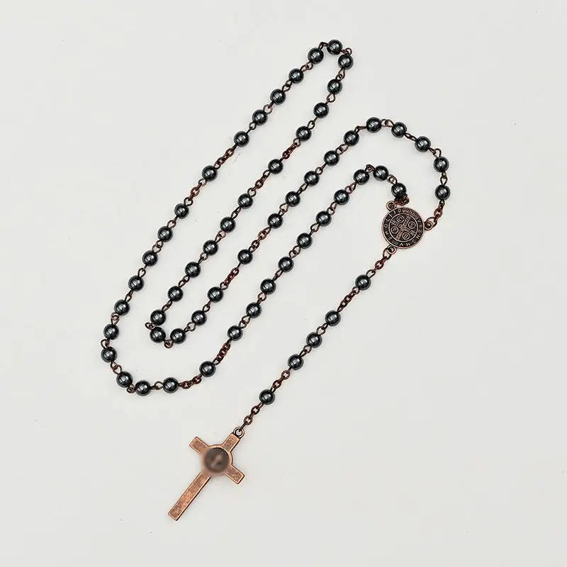 Hematite Cross Necklace - Blade & Thread