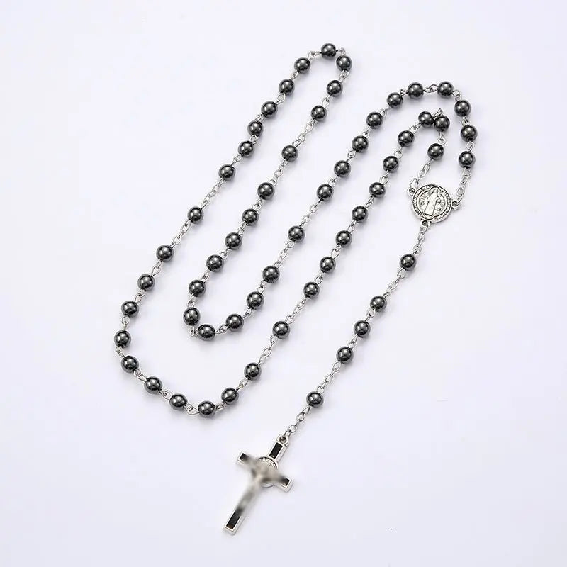 Hematite Cross Necklace - Blade & Thread