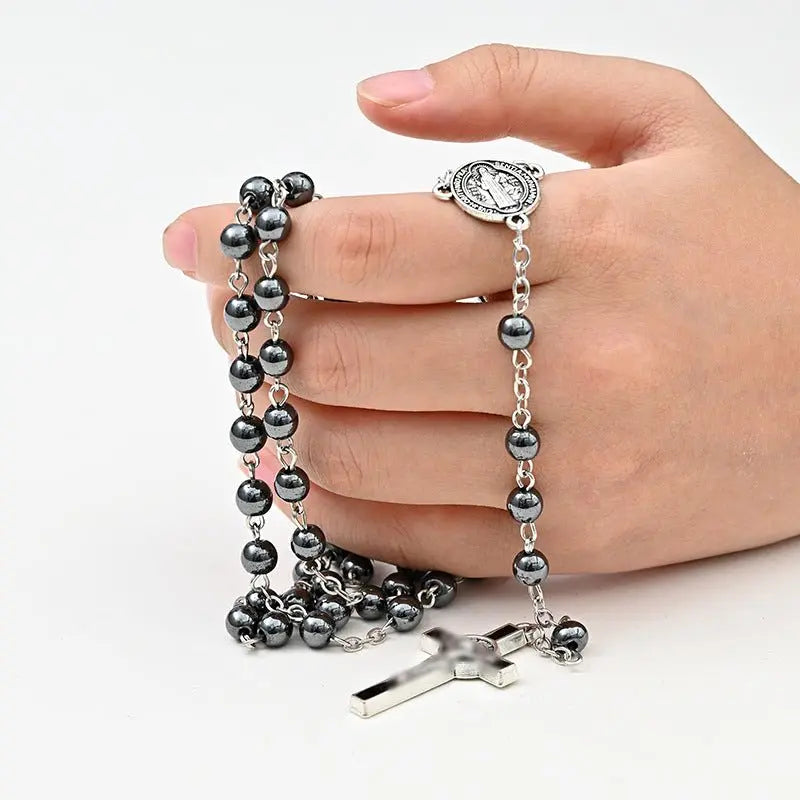 Hematite Cross Necklace - Blade & Thread