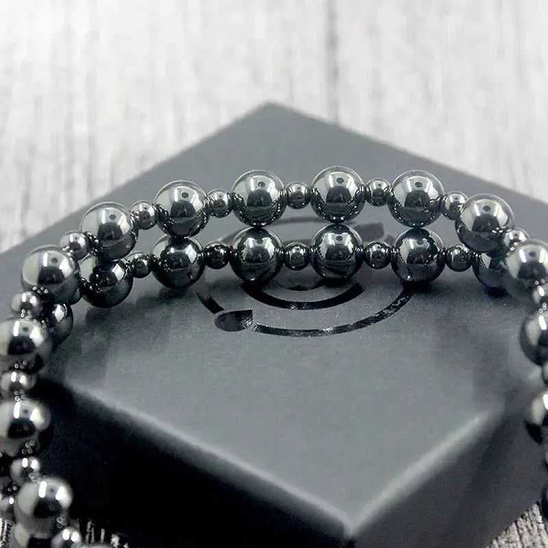 hematite necklace Round Beads Beaded Necklace - Blade & Thread