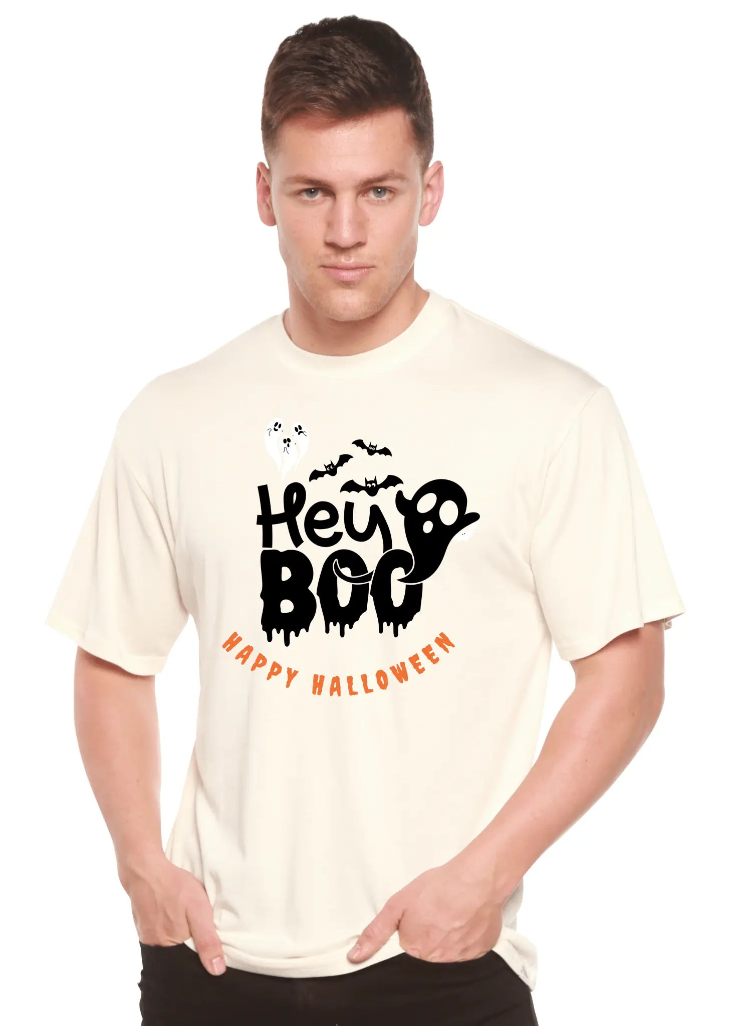 Hey Boo Men's Bamboo Viscose/Organic Cotton Short Sleeve Graphic T-Shirt - Blade & Thread