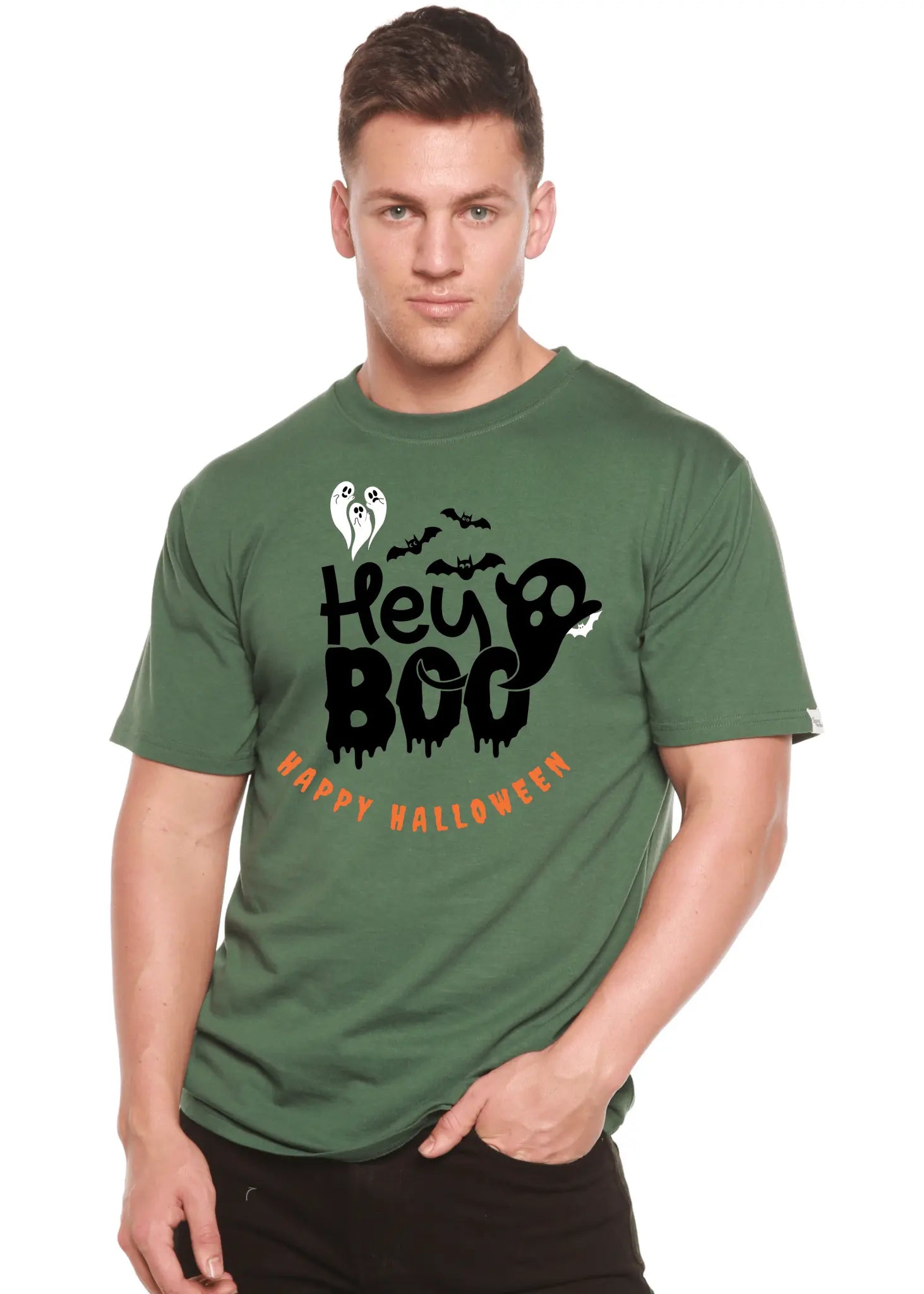 Hey Boo Men's Bamboo Viscose/Organic Cotton Short Sleeve Graphic T-Shirt - Blade & Thread