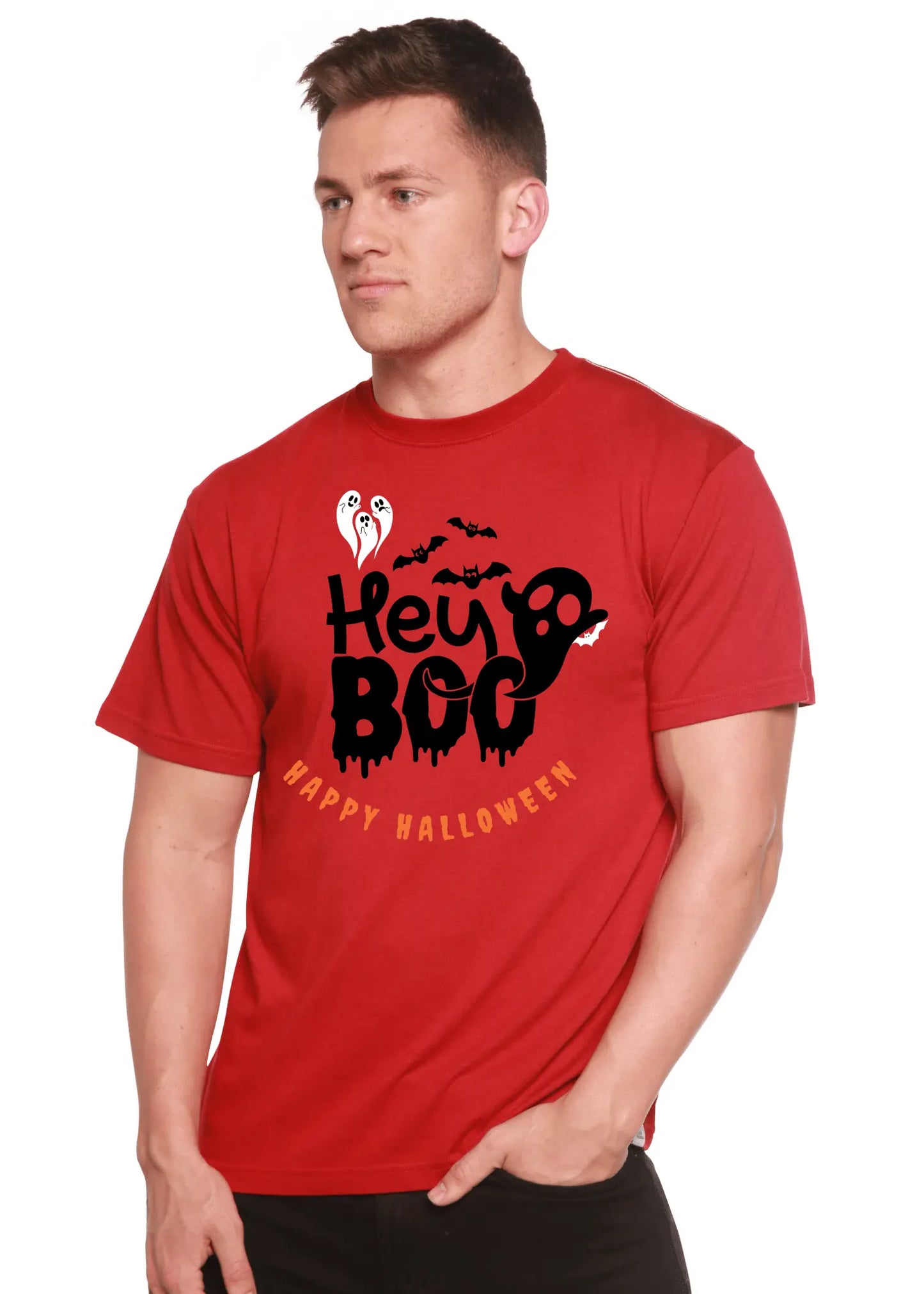 Hey Boo Men's Bamboo Viscose/Organic Cotton Short Sleeve Graphic T-Shirt - Blade & Thread