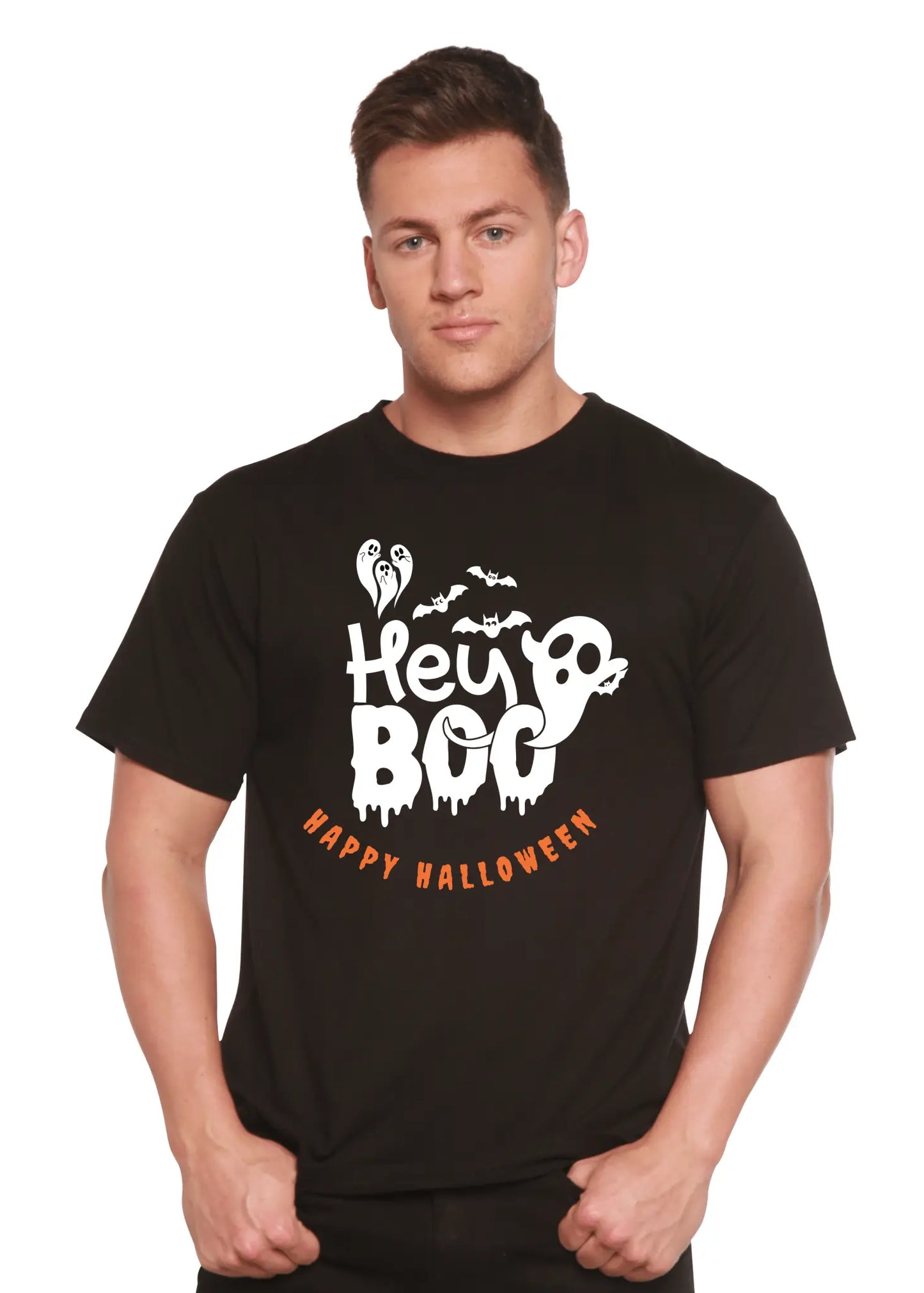 Hey Boo Men's Bamboo Viscose/Organic Cotton Short Sleeve Graphic T-Shirt - Blade & Thread