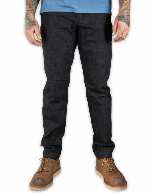 Hideout Denim Taper Fit Pants - Black - Blade & Thread