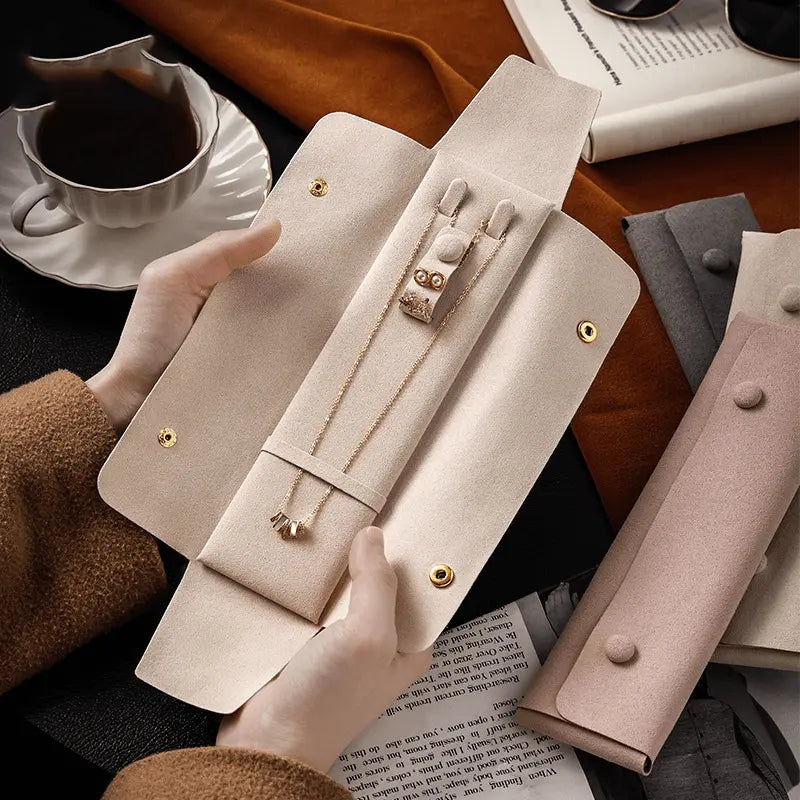 High-end microfiber leather necklace clutch bag nowadaysfashion