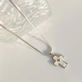 High-grade blade chain double cross pendant necklace nowadaysfashion