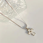 High-grade blade chain double cross pendant necklace nowadaysfashion