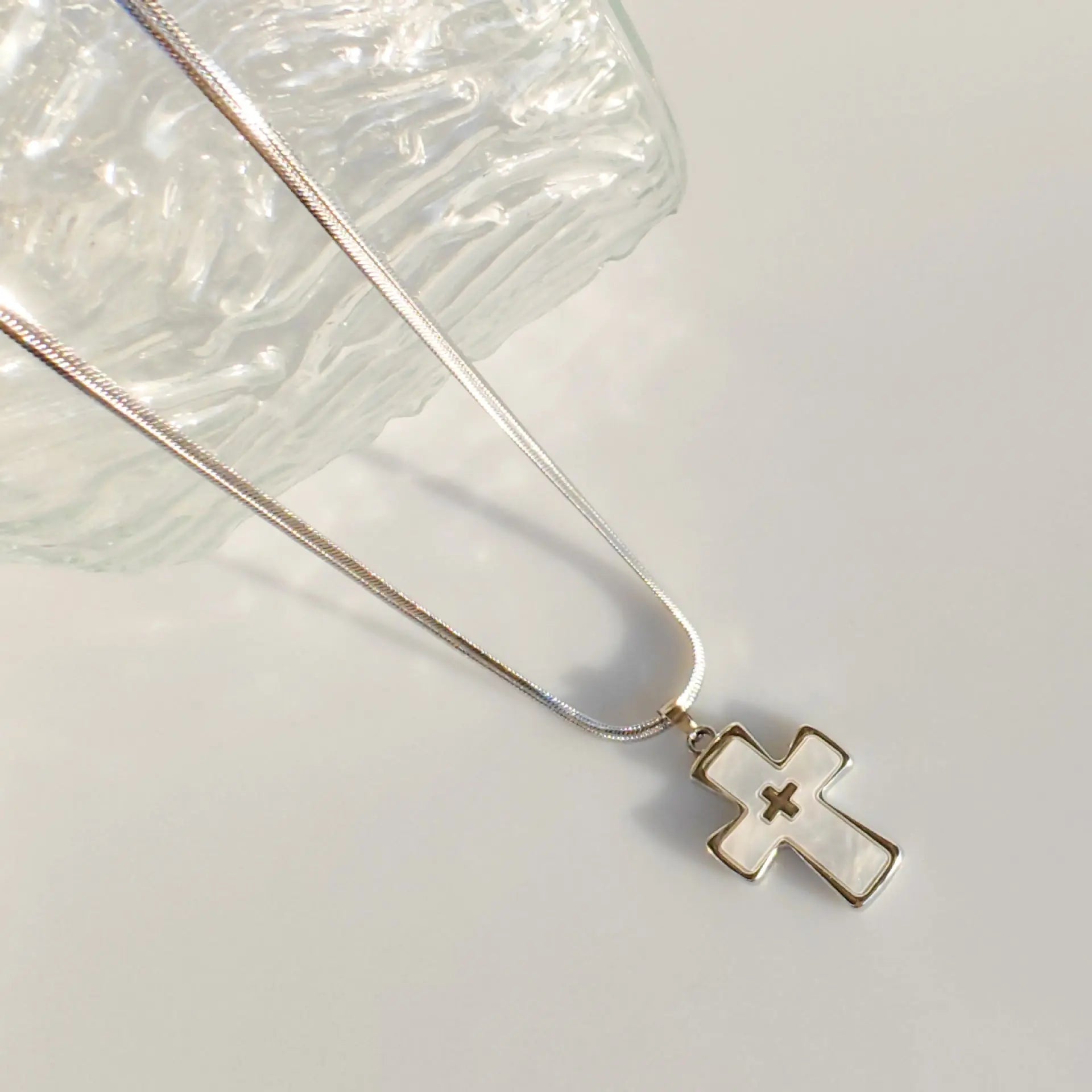 High-grade blade chain double cross pendant necklace nowadaysfashion