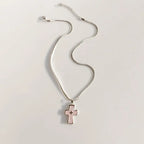 High-grade blade chain double cross pendant necklace nowadaysfashion