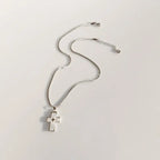 High-grade blade chain double cross pendant necklace nowadaysfashion