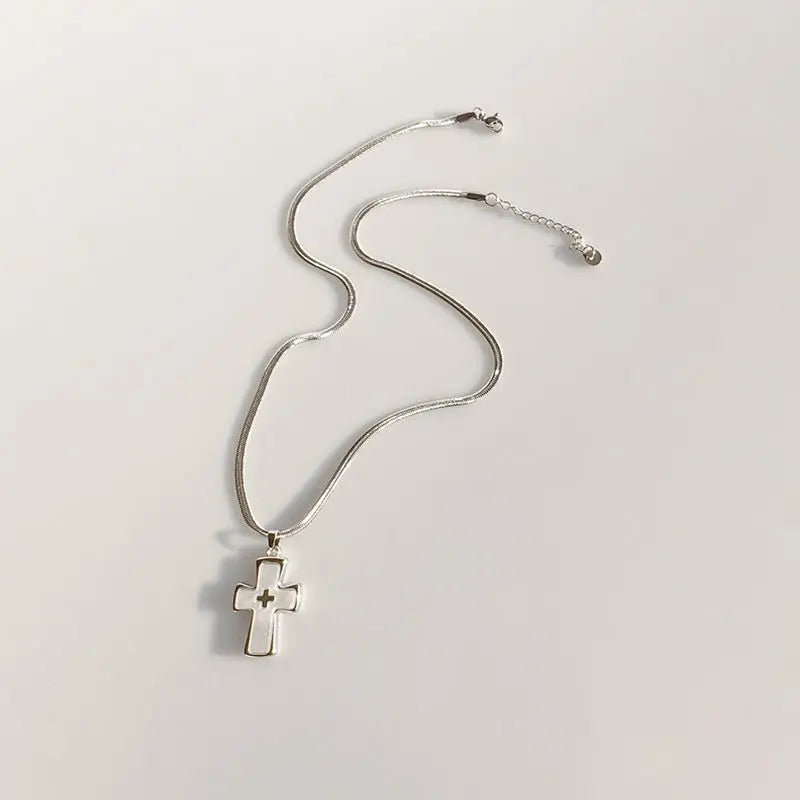 High-grade blade chain double cross pendant necklace nowadaysfashion