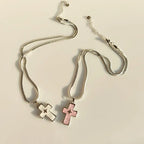 High-grade blade chain double cross pendant necklace nowadaysfashion