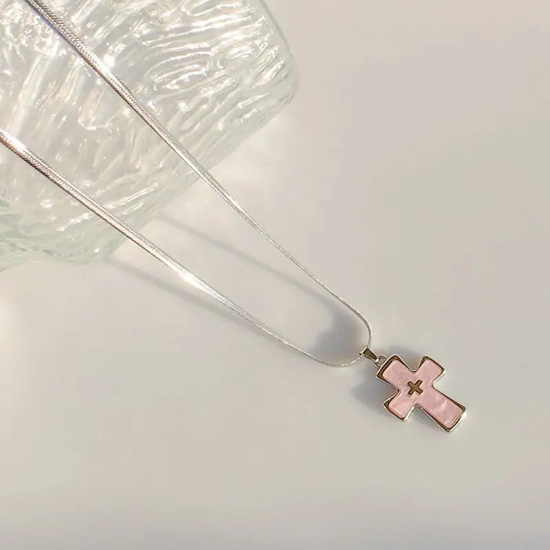 High-grade blade chain double cross pendant necklace nowadaysfashion
