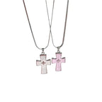 High-grade blade chain double cross pendant necklace nowadaysfashion