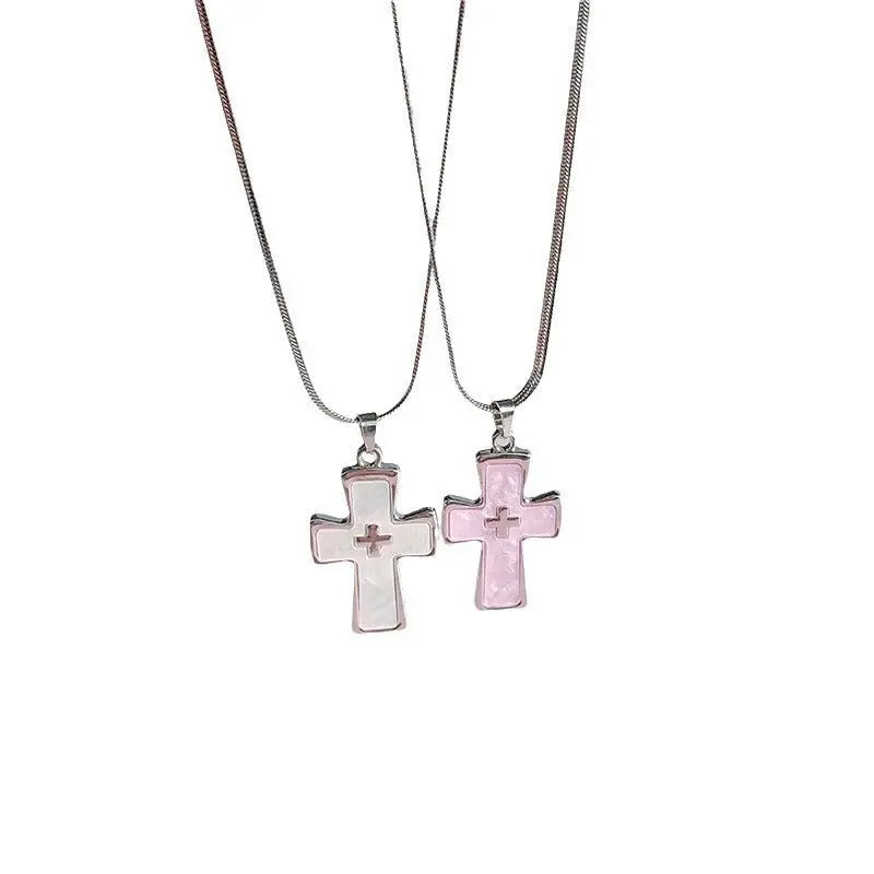 High-grade blade chain double cross pendant necklace nowadaysfashion