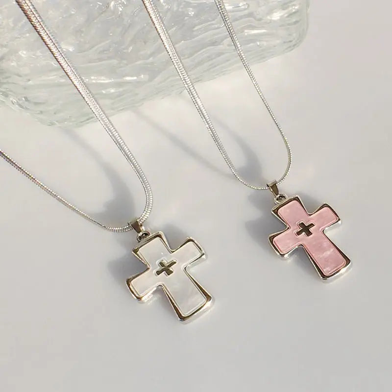 High-grade blade chain double cross pendant necklace nowadaysfashion