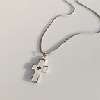 High-grade blade chain double cross pendant necklace nowadaysfashion