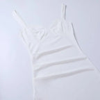 High Split Ankle-length Party Dresses Women Solid White Spaghetti Strap Dress Y2K nowadaysfashion